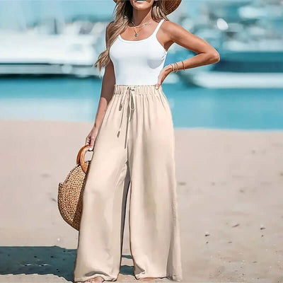 Women's Elastic High Waist Wide Leg Pants, Casual Loose Fit Trousers For Business & Everyday Wear eprolo