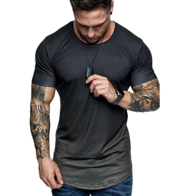 Gradient T-shirt Summer Round Neck Short Sleeve T-shirt Men eprolo