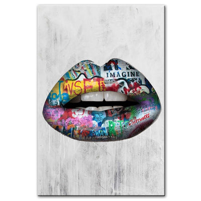 Abstract graffiti lip wall painting eprolo