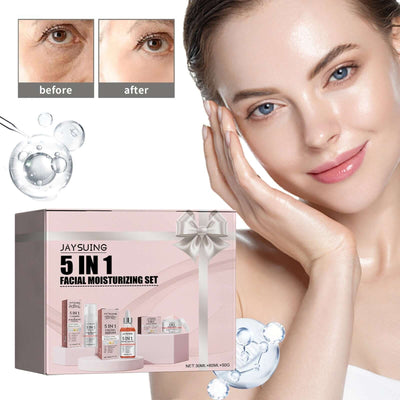 Jaysuing 5-in-1 facial moisturizing set Hydrating, moisturizing, deep moisturizing, whitening, brightening and firming skin eprolo