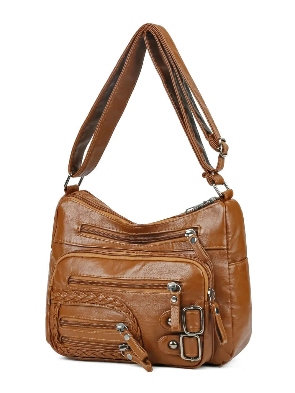 Multi Pockets PU Leather Shoulder Bag eprolo