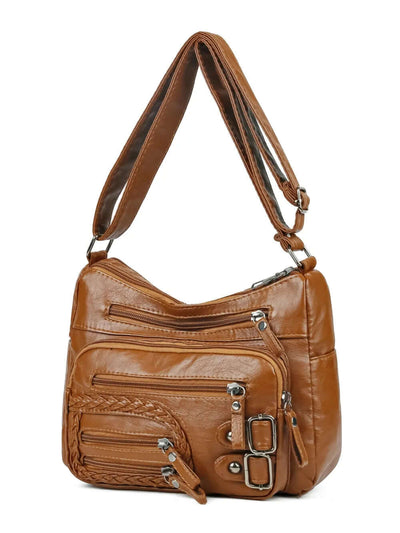 Multi Pockets PU Leather Shoulder Bag eprolo