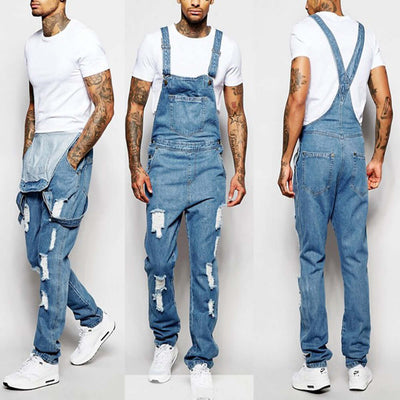 Fashion Men's Sling Denim Romper eprolo