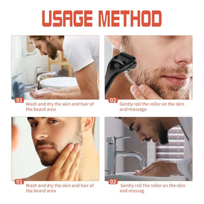 Beard Bushy Roller, Strong Root Moistens Soft Light For Men Nourishing Bushy Growing Beard Comb eprolo