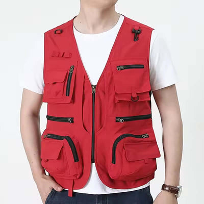 Men’s Summer Tactical Vest: 14-Pocket, Mesh, Ideal for Hiking, Fishing, Photography & Work eprolo