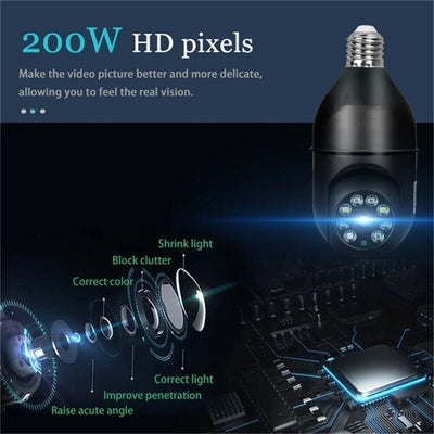 E27 Light Bulb 1080P IP Camera 5G Wi-Fi Night Smart Home Wireless Security eprolo
