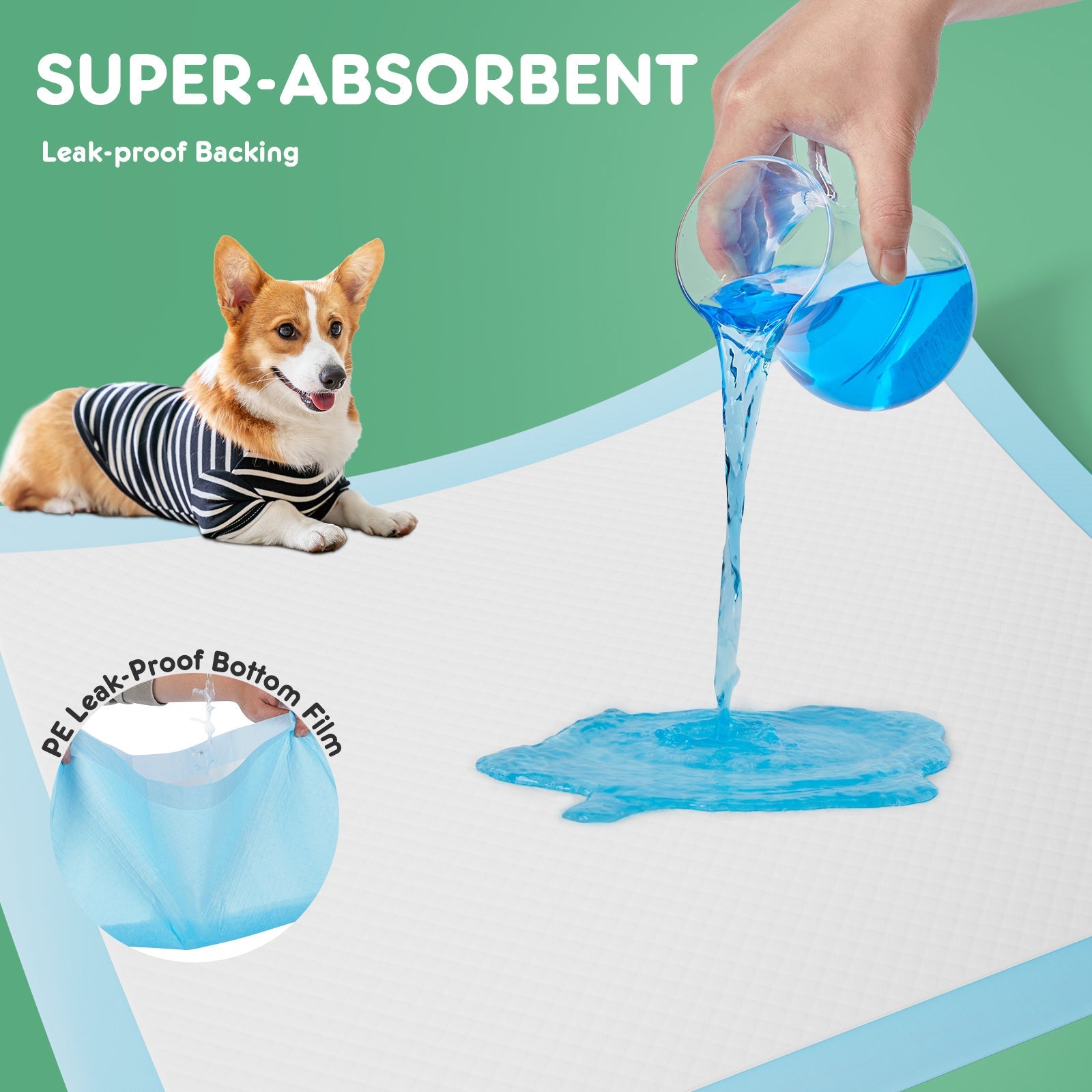 Puppy Pads, Leak-proof Quick-drying Disposable Dog Pads, Absorbent Dog Pee Pads eprolo