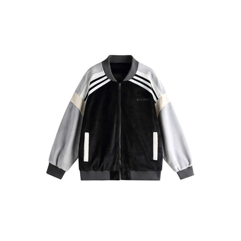 Couple Color Contrast Patchwork Loose Baseball Uniform Jacket Coat eprolo