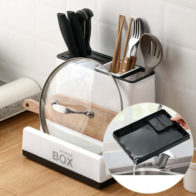 Tableware Storage Holders Kitchen Knife Plastic Storages Racks For Kitchen Convenience Cabinet Kitchen Gadgets eprolo