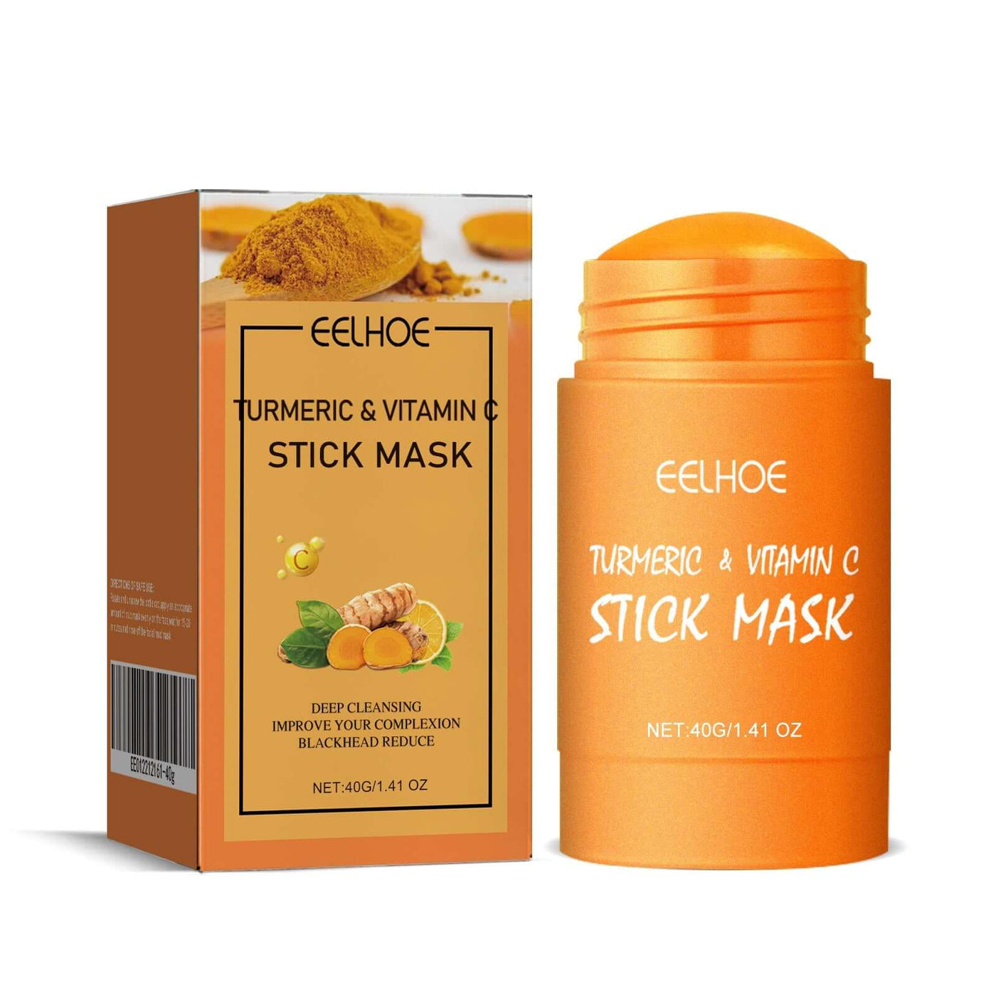 Ginger Yellow Mud Facial Mask Stick, Acne Removing Pore Shrinking Cleaning Solid Facial Mask eprolo