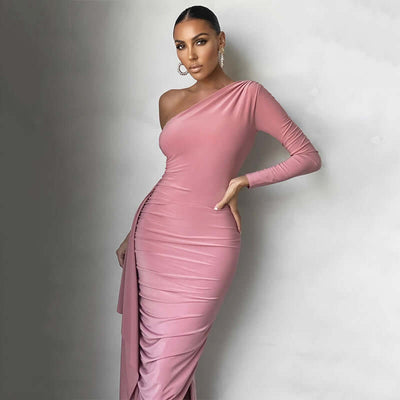 Fashion Design, Temperament, Slim Fit, Pleated Skirt, Long-sleeved Dress eprolo