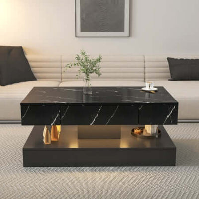 6.93IN High LED Coffee Table,Modern Coffee Table For Living Room,Living Room Tables,Large Living Room Furniture,LED Lights eprolo