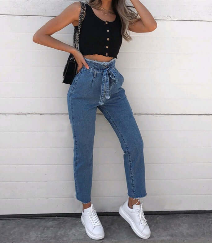 High-waisted Washed Pencil Pants Spring Sexy Temperament European And American Plus Size Denim Jeans For Women Astrazona