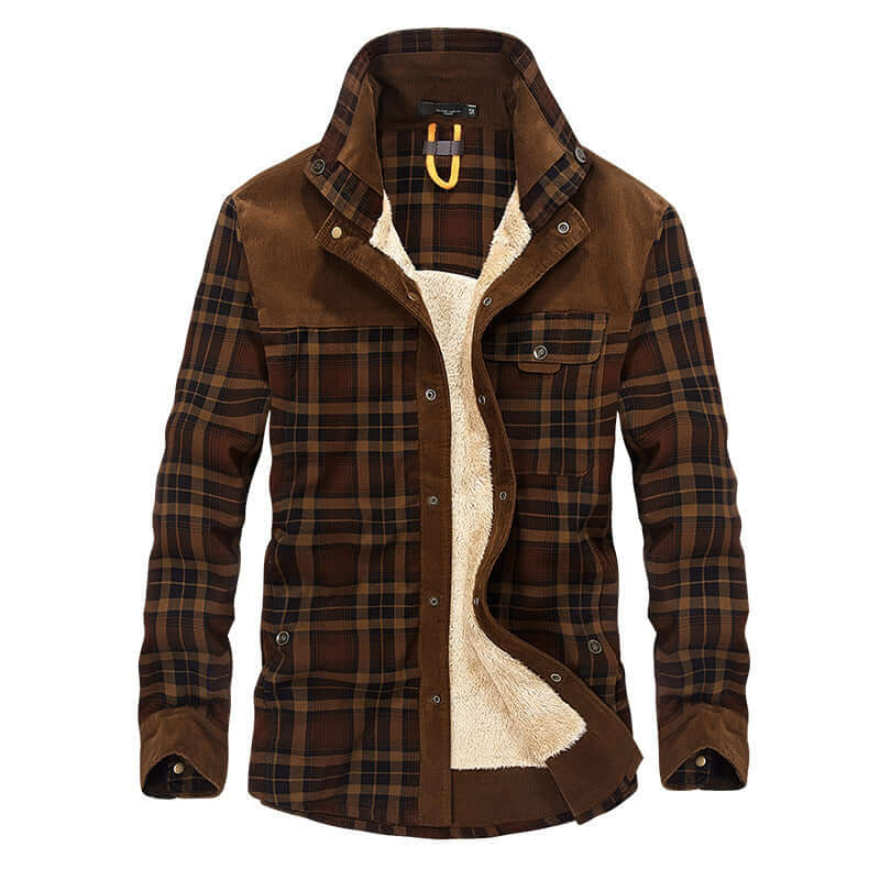 Winter Jacket Men Thicken Warm Fleece Jackets Coats Pure Cotton Plaid Jacket Military Clothes Astrazona