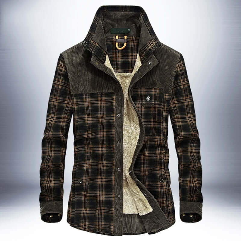 Winter Jacket Men Thicken Warm Fleece Jackets Coats Pure Cotton Plaid Jacket Military Clothes Astrazona