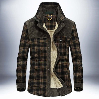 Winter Jacket Men Thicken Warm Fleece Jackets Coats Pure Cotton Plaid Jacket Military Clothes Astrazona