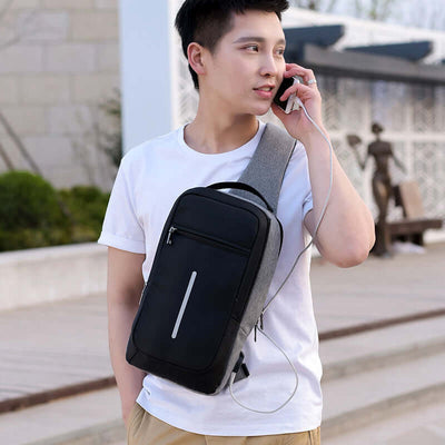 Anti-theft USB charging chest bag with you eprolo
