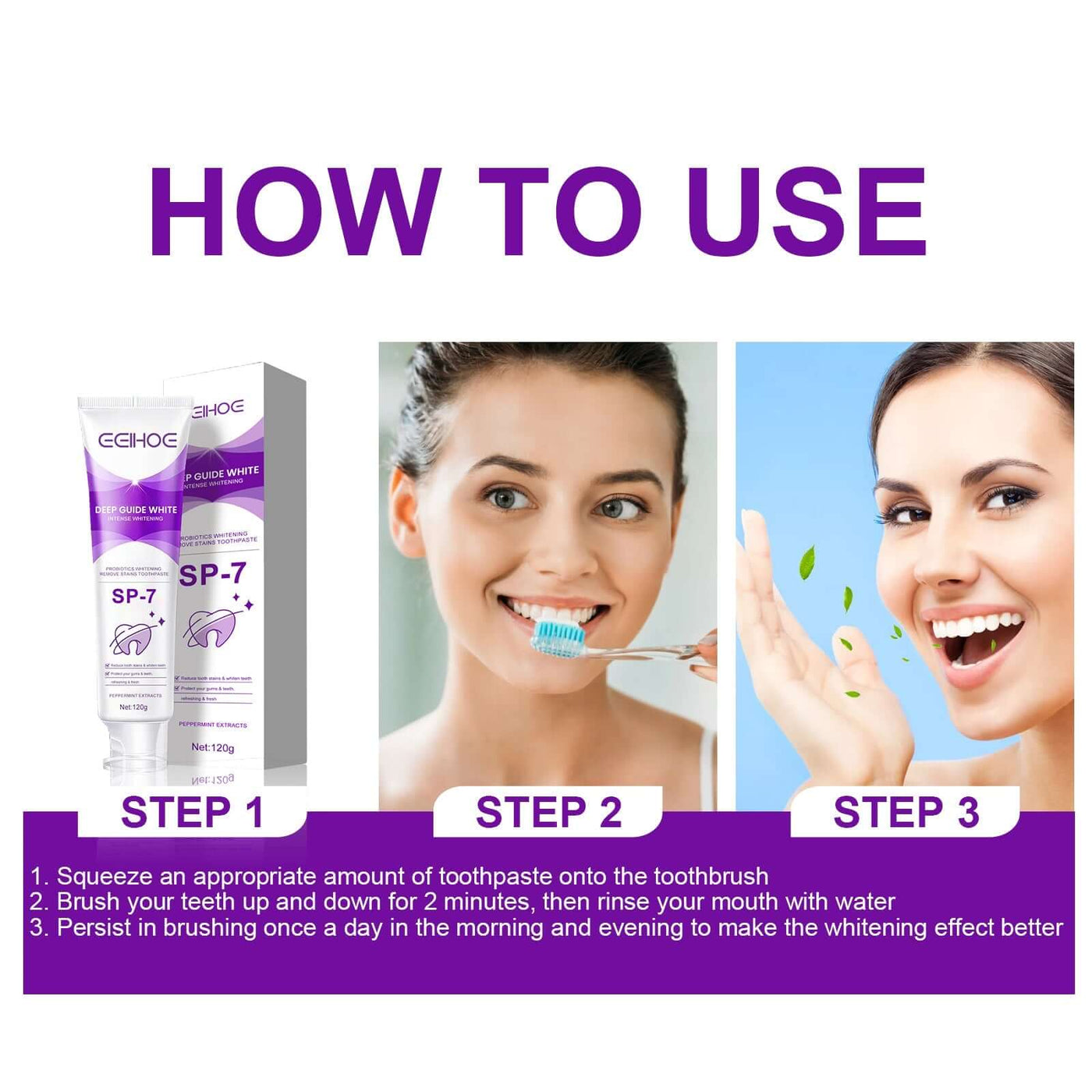 Probiotic Toothpaste, Cleaning Stains And Tartar Fresh Breath Whitening Toothpaste eprolo