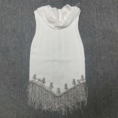 Tassel Tube Top Pile Collar Temperament Bandage Women's Clothing Dress eprolo