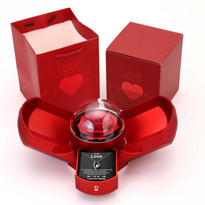 Double open rose gift box drawer style rose jewelry box angel wings Chinese Valentine's Day necklace gift box eprolo
