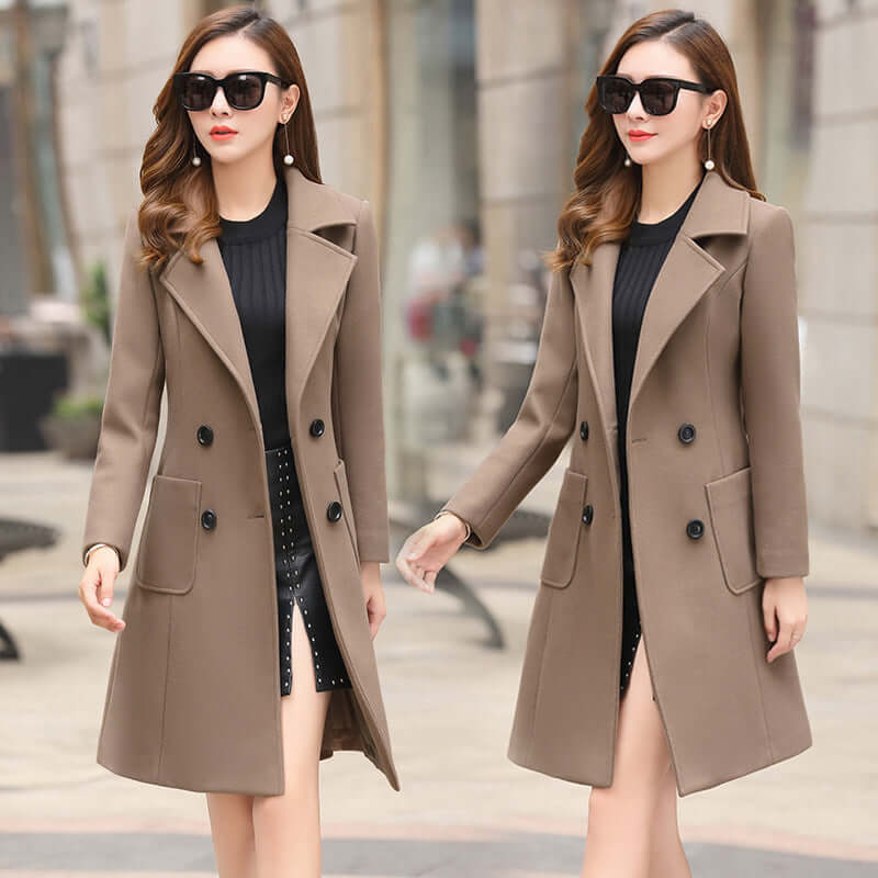 The vintage windbreaker pulls in the knee-length tweed coat eprolo