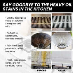 Jue-Fish Heavy Oil Foam Cleaner Kitchen Stove Hood Wash Basin Grease Removal Cleaner eprolo