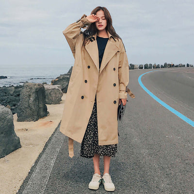 Stylish slim autumn over-the-knee coat eprolo