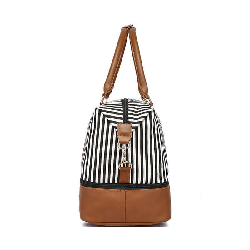 Women's Hand Striped Canvas Duffle Bag eprolo