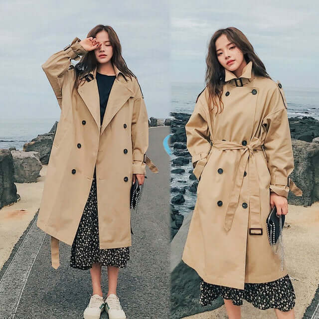 Stylish slim autumn over-the-knee coat eprolo