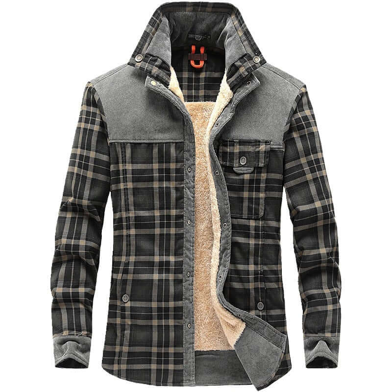 Winter Jacket Men Thicken Warm Fleece Jackets Coats Pure Cotton Plaid Jacket Military Clothes Astrazona