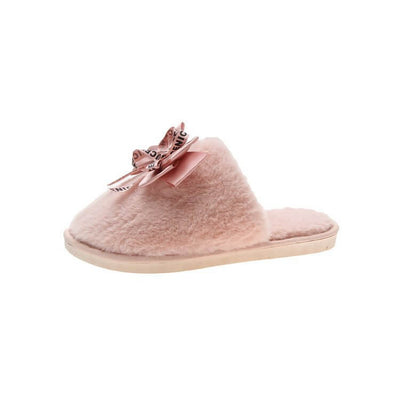 Bowknot Plush Indoor And Outdoor Cotton Slippers eprolo