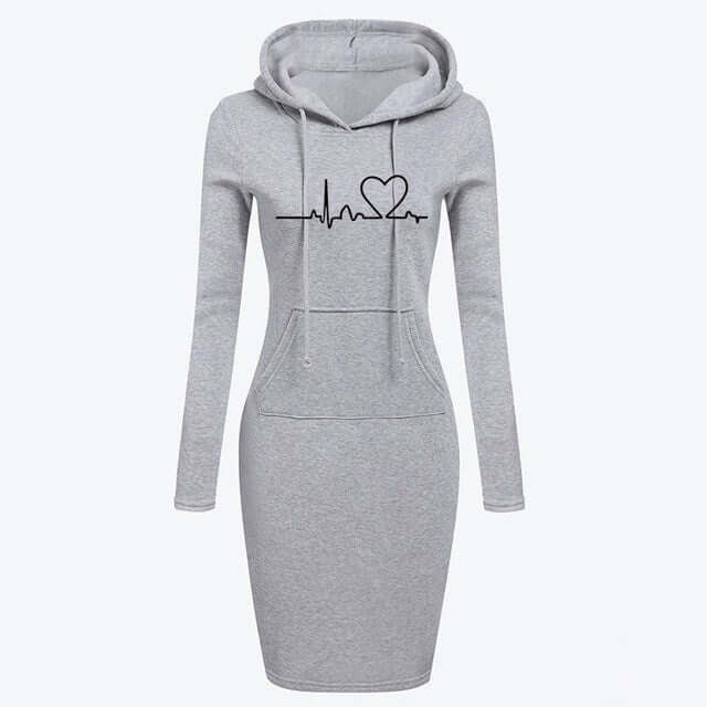 Autumn Winter Women Hoodies Sweatshirts Long-sleeved Dress eprolo