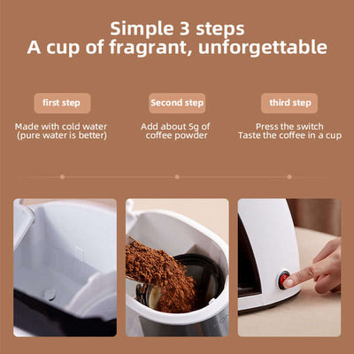 New Coffee Machine Fully Automatic Home Office Mini American Small Portable Coffee Maker eprolo
