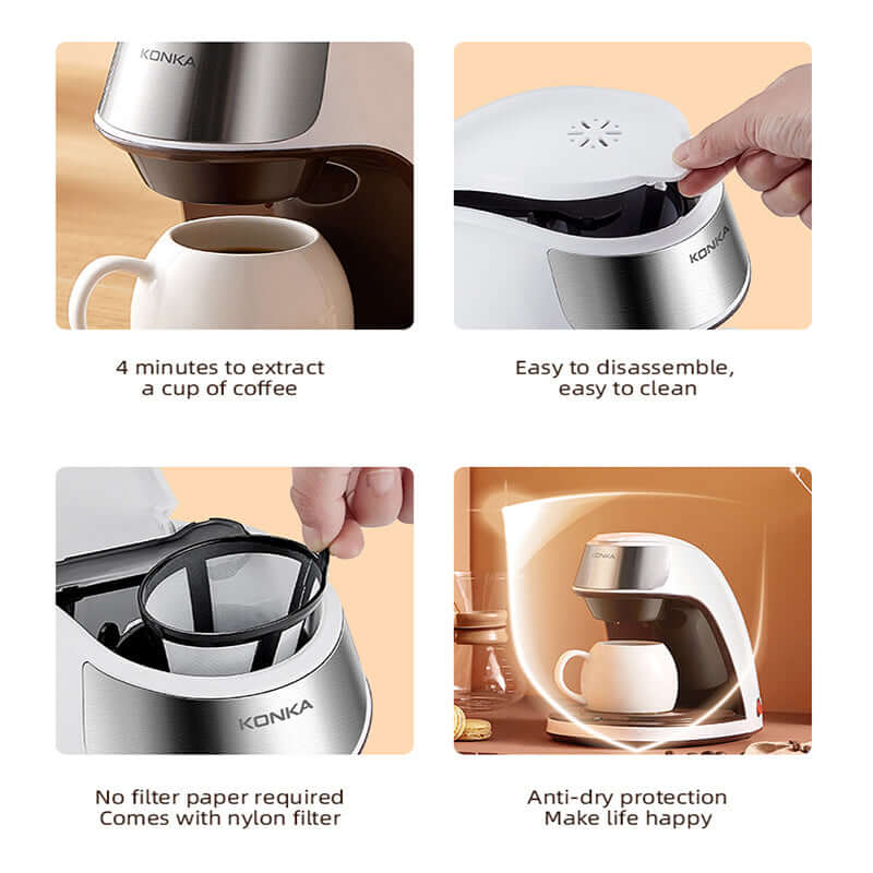 New Coffee Machine Fully Automatic Home Office Mini American Small Portable Coffee Maker eprolo