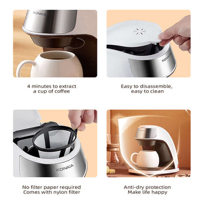 New Coffee Machine Fully Automatic Home Office Mini American Small Portable Coffee Maker eprolo
