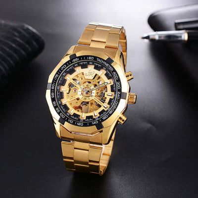 Mens Watch Mens Mechanical Watch Steel Band Fashion Watch High-end Hollow Mechanical Watch eprolo