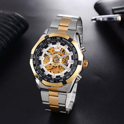 Mens Watch Mens Mechanical Watch Steel Band Fashion Watch High-end Hollow Mechanical Watch eprolo