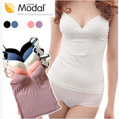 Women Padded Bra Spaghetti Strap V Neck Vest Cami Tank Tops Shirt Blouse eprolo