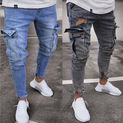 Cargo Hole Denim Jeans Men eprolo