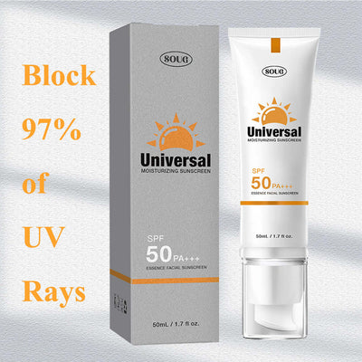 Universal tinted sunscreen SPF 50 PA for all skin types with UV protection