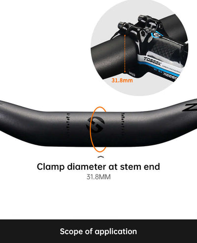 TOSEEK Carbon Fiber MTB Handlebar, 31.8mm, One-piece, Swallow-shaped - Ideal for Mountain Bikes eprolo