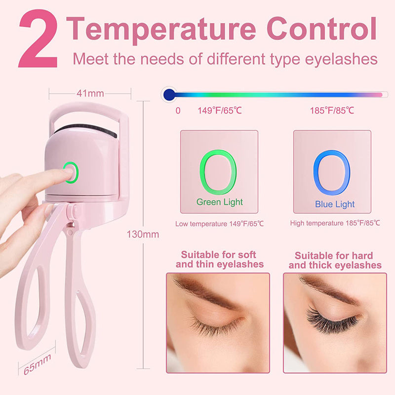 Eyelash Curler Portable Electric Heated Comb Eye Lash Long Lasting Eyelashes Curls Thermal Eyelash Curler Makeup Tools Heated Eyelash Curlers,Rechargeable Electric Eyelash Curler,Handheld Eyelash Heat eprolo