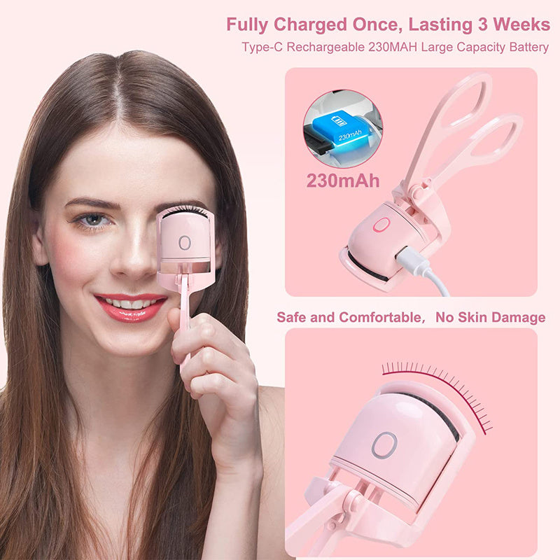Eyelash Curler Portable Electric Heated Comb Eye Lash Long Lasting Eyelashes Curls Thermal Eyelash Curler Makeup Tools Heated Eyelash Curlers,Rechargeable Electric Eyelash Curler,Handheld Eyelash Heat eprolo