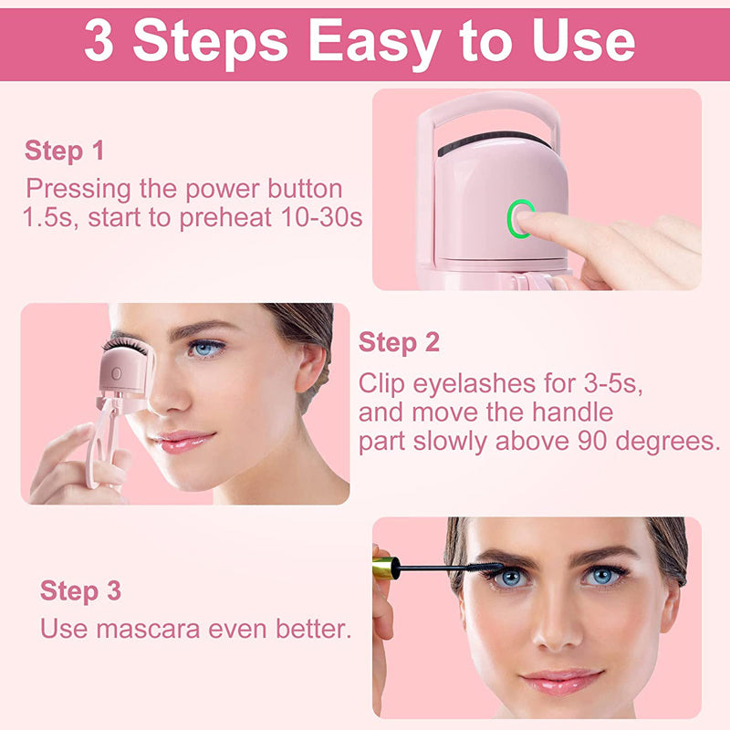 Eyelash Curler Portable Electric Heated Comb Eye Lash Long Lasting Eyelashes Curls Thermal Eyelash Curler Makeup Tools Heated Eyelash Curlers,Rechargeable Electric Eyelash Curler,Handheld Eyelash Heat eprolo