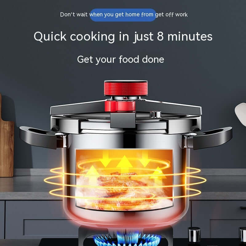 Stainless Steel Pressure Cooker 6L Household Thickened Explosion-proof Pressure Cooker Three-speed Stew Energy-saving Pot eprolo