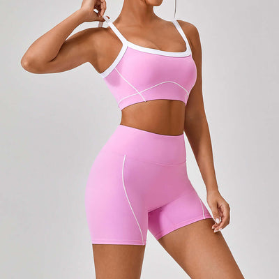 Outdoor Sports Yoga Suits Women's Spaghetti Strap Contrast Color Fitness Set Outfits eprolo