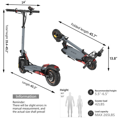 Electric Scooter Motor Power 250W Battery Capacity 48V 10Ah Tire Size 10inches Max Speed 25KM eprolo