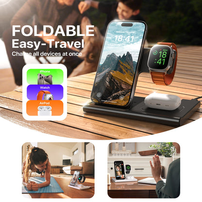 3 In 1 Wireless Charging Sation For Multiple Devices 15W Fast Charging Stand eprolo