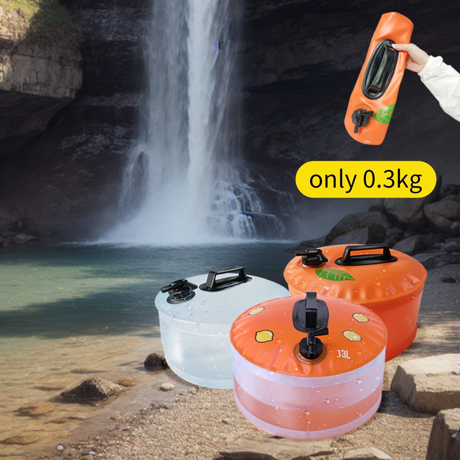 13L Portable Camping Water Bag Outdoor Travel Car Water Storage Equipment Emergency Foldable Water Container Home Living Water Tanks eprolo