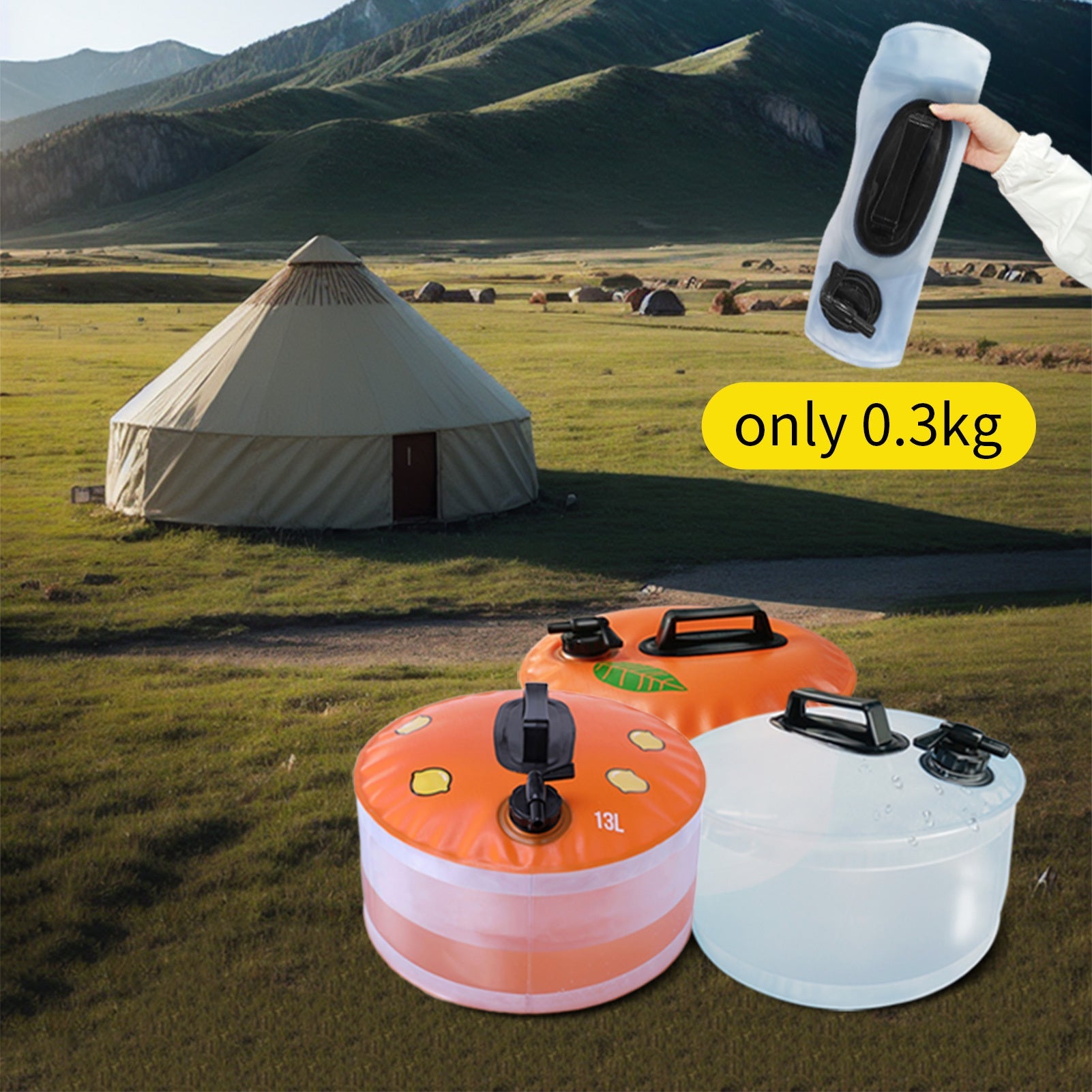 13L Portable Camping Water Bag Outdoor Travel Car Water Storage Equipment Emergency Foldable Water Container Home Living Water Tanks eprolo
